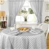 Emma Barclay Molly - Tende plissettate a quadretti con mantovana, 116 x 121 cm, colore: carbone