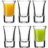 Premier Housewares - Set di 6 Bicchierini da Shot Trasparenti riutilizzabili per Vodka, Rum, Brandy, Gelatina, Set di 6 Bicchierini da liquore con Base Pesante per casa, Bar, Pub, Eventi, Feste