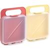 TATAY Porta Merenda Fresh Senza BPA Adatto al Microonde Adatto al Freezer | Porta Merenda Alimenti | Set da 2 Pezzi | Misure 14x4x18 cm | Adatto alla Lavastoviglie, Giallo e Rosso Mirtillo