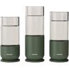 Fiskars Urban Plant Care Set di Vasi da Coltivazione, 3 Pezzi, Per la Propagazione di Talee, 3 Vasi di Vetro e 3 Supporti Metallici, Verde Oliva, 1080910