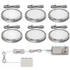 B.K.Licht Set di 6 luci da incasso LED, Kit completo luci sottopensili o per armadi, luce calda 3000K, 6x1.8W, 6x170Lm, Ø59mm, Lampade LED da cucina o per illuminazione vetrine IP20