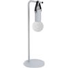 Eglo Lampada da tavolo Apricale, 1 lampada da tavolo industriale, moderna, minimalismo, lampada da comodino in acciaio e pelle, lampada da scrivania in grigio chiaro, nero, lampada con interruttore,