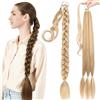 BOBIYA Estensione a coda di cavallo lunga treccia 30 pollici treccia allungata per capelli fai da te trecce morbide naturali (biondo sabbia)