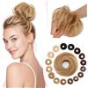 SEGO Pro Chignon Capelli Veri 100% Umani #12/613 Marrone Oro/Biondo Chiarissimo Chignon Facile per Capelli Elastico Capelli Finti Coda di Cavallo Updo per Donne Ragazze Lisci (17g)