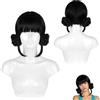 OptiPlay Parrucca Zoey, Parrucca Costume Kpop Cosplay Anime Zoey, Parruccas Parrucca Corta Nera Viola Realistiche Accessoris Cosplay, per Halloween, Feste di Carnevale