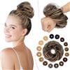 SEGO Pro Chignon Finto per Capelli Veri Umani #1B/27 Nero Naturale/Biondo Scuro Elastici Chignon Finti Ondulato Capelli Naturale Coda di Cavallo Spessi Updo per Donne Ragazze (23g)