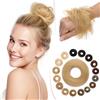 SEGO Pro Chignon Capelli Veri 100% Umani #24 Biondo Naturale Chignon Facile per Capelli Elastico Capelli Finti Coda di Cavallo Updo per Donne Ragazze Lisci (17g)