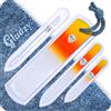 Gladzy Set Lime per Unghie in Vetro Ceco - Lima per Rimozione Calli, Spingi Cuticole di Precisione, Doppia Superficie a Grana Diversa, Manicure e Pedicure, Cura Delle Unghie e Nail Art Professionale