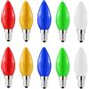 WULUN Lampadine colorate della candela 1W LED E14, risparmio energetico, illuminazione della decorazione del partito, AC/DC 220-240V, 10-Pack, BLU, Giallo, Rosso, Verde, Bianco Caldo