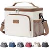 Lifewit Borsa Termica Porta Pranzo, Borse Frigo Piccola Pranzo Ufficio per Uomo e Donna, Impermeabile Lunch Bag con Tracolla, Frigoriferi da Campeggio per Lavoro, Mare, Viaggio, Crema, 9L