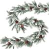 ROLLWAY Ghirlanda di abete artificiale, 1,85 m, in arte e abete stampaggio a iniezione, con neve, colore: bianco