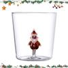 Durdiiy Bicchieri di Natale, 300 ml, con albero di Natale/Babbo Natale, decorazione per bambini, bicchieri universali per acqua, succo, regali per donne e uomini (D)