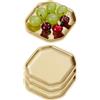 SANQIAHOME 13x13 cm quadrati Piattini da antipasto, in acciaio inox Piccoli piatti,Set di 4,oro,Dessert Piatti per Sushi, Frutta forno/Lavabile in lavastoviglie
