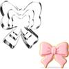 Ruispeed 3-teiliges Schleifen-Ausstecher-Set - 9,6 cm, 7,6 cm, 5,6 cm - lavabile in lavastoviglie, in metallo, ideale per biscotti per baby shower, compleanni, matrimoni e Natale