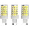 Jiotouhu lampadina G9 LED, 10W equivalente a 100W alogena, Bianco freddo 6000K, Contiene 93 perle, Angolo luminoso super luminoso di 360 °, 220V, Non dimmerabile, Confezione da 3