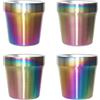 Youda Set di 4 Tazze in Acciaio Inossidabile da 6 oz (175 ml) - Doppia Parete, Isolate, Impilabili - Ideali per Caffè, Tè, Birra, Bambini, Campeggio e Uso Quotidiano (Colori Arcobaleno)