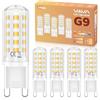 VIIIVA Lampadine LED G9 Luce Calda 3000K, 3W Equivalente a 35W Alogena, 350 Lumen, AC 220-240V, CRI≥ 80, Non Dimmerabile, Risparmio Energetico, Base Standard G9, Nessun Sfarfallio, 5 Pezzi