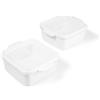 Souper Cubes Gres by Souper Cubes - Teglia da forno quadrata da 12,7 cm, set di 2 teglie da forno (12,7 x 12,7 cm), colore: Bianco