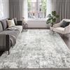INOVADAY 150x210 cm Tappeto Lavabile in Lavatrice Tappeti Moderno Astratto Grigio/Bianco