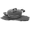 KASANOVA Tegame antiaderente 24 cm con coperchio, per induzione e tutti i piani cottura New Petra Dark