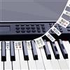 MUYOS Etichette rimovibili per tasti di pianoforte per 88 tasti,a grandezza naturale, in silicone,non è necessario incollarle riutilizzabili,etichette per note per principianti e bambini(mixcolor)