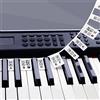 MUYOS Etichette rimovibili per tasti di pianoforte per 61 tasti,a grandezza naturale, in silicone,non è necessario incollarle riutilizzabili,etichette per note per principianti e bambini(nero)