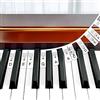 MUYOS Etichette rimovibili per tasti di pianoforte per 88 tasti,a grandezza naturale, in silicone,non è necessario incollarle riutilizzabili,etichette per note per principianti e bambini(nero)