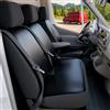 Walser Coprisedili auto Transporter in similpelle compatibile con Citroen Jumper II/Peugeot Boxer/Fiat Ducato, 1 sedile singolo anteriore (incavo per il bracciolo a destra) e panca doppia