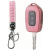 MEDZUK Custodia per Chiave Compatibile con Dacia Spring 2021-2024 2025 Cover Chiave Auto, Guscio Chiave TPU con Portachiavi Accessori Protezione (Rosa)