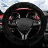 SIGANDG Coprivolante universale, 36-39 cm Copri Volante per Auto, in peluche invernale, traspirante, comodo e senza odore, accessorio per auto(nero)