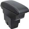 OYHCM Bracciolo Centrale per Ford Fiesta MK7 2009-2017, Doppio Scomparto, Pelle Nera, Facile da Installare, Accessorio Auto Personalizzato