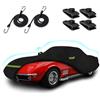 BETERNY Car Covers for 1968-1982 Corvette C3, 6 Layers 210T Waterproof All Weather Sun UV Rain Snow Outdoor Windproof Full C3 Car Cover with Cotton Lining & Door Zipper-Black