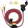 Eiaigky Presa Accendisigari Auto Femmina 12V/24V Impermeabile con Cavo Prolunga 1M 14AWG e Fusibile da 20A per Auto Barca Moto Camper Protezione Cortocircuito e Surriscaldamento con 2 Fusibili di Ricambio