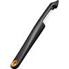 Fiskars Functional Form Pelapatate con Lama Mobile, Pelapatate Universale per Frutta e Verdura, Punta Affilata, Lama in Acciaio Inossidabile/Manico in Plastica, Nero/Arancione, 1079960