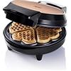 Bestron Waffle Maker, piastra per waffle a forma di cuore, macchina per waffle con antiaderente & indicatoro luminso, collezione Copper Collection, 700 Watt, colore: Rame