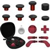 CHARM FOCUS Kit di ricambio 16 in 1 con thumbstick in metallo per accessori Xbox Elite Series 2, include joystick magnetici, paddle, cappucci in silicone, D-pad, 1 attrezzo (Rosso vulcano)