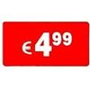 DiiliHiiri Etichette di Prezzo 4,99€ Euro Pack di 1000 Adesivi Rettangolari Rossi Adesivo Pieghevole Stickers Vendita Sconti Offerta Liquidazione