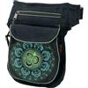 GURU SHOP Stoff Sidebag & Gürteltasche Aum Mandala, Goa Gürteltasche, Bauchtasche - Schwarz/grün, Herren/Damen, Baumwolle, Size:One Size, 25x17x4 cm, Festival- Bauchtasche Hippie