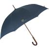 PERLETTI Ombrello Lungo Uomo Tessuto Riciclato - Ombrello Antivento Pioggia Automatico Ecologico Resistente Uomo Donna - Ombrello Classico Ecosostenibile con Manico in Legno - Diametro 116 cm (Blu)
