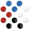 Herlitz MTS Magnete - Magneti piatti rotondi, 30 mm, 15 g, 10 pezzi, in blister, colore: Blu/Rosso/Nero/Bianco