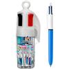 BIC 4 Colori, Penne Multicolore, Set 6 Penne a Sfera a Scatto con Inchiostri Classici, Fusti Assortiti, Cancelleria Scuola e Università
