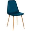 Atmosphera Sedia da Interno Roka in Velluto Gambe Faggio colore Blu