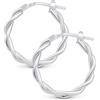 Amberta Orecchini a Cerchio Intrecciati in Argento Sterling 925 per Donna | Orecchini a Cerchio in Argento 925 Particolari: Orecchini Donna Cerchio Intrecciati 20 mm