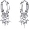KQF Orecchini a forma di stella, da donna, in argento Sterling, a forma di stella, a tre stelle, per donna, klein, Argento sterling, Nessuna pietra preziosa