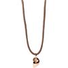 Purelei® Collana a conchiglia con nastro intrecciato, ciondolo marittimo e acciaio inossidabile in oro, argento o oro rosa, 40-45 cm, marrone scuro, stile boho estivo, Länge: 40 - 45 cm, Acciaio