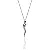 Aka Gioielli® - Collana Corno in Argento Sterling 925 Rodiato Ciondolo Portafortuna per Donna e Ragazza