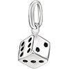 CLEVER SCHMUCK CLEVER ciondolo a forma di giocatore-dadi in 3D in argento 925 lucido