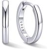 U7 SILVERCUTE Orecchini Uomo Donna Argento 925 a Cerchio Piccolo 8/10/12mm | Orecchini cerchio argento 925 4 colori; struttura robusta e ipoallergenico; ideale per uso quotidiano, regalo per donna uomo