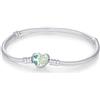 BOIGEGU Bracciale Donna con maglia snake e chiusura a cuore Adatto per Ciondolo Argento Sterling 925 Braccialetto Snake Bracciali Compatibile con Ciondolo