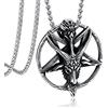 Bandmax Satana Ciondolo Baphomet, 4 Stili Collana Diavolo per Uomo, Lucifero Satanica in Acciaio, Gioielli per Rapper Rock Hip Hop Punk